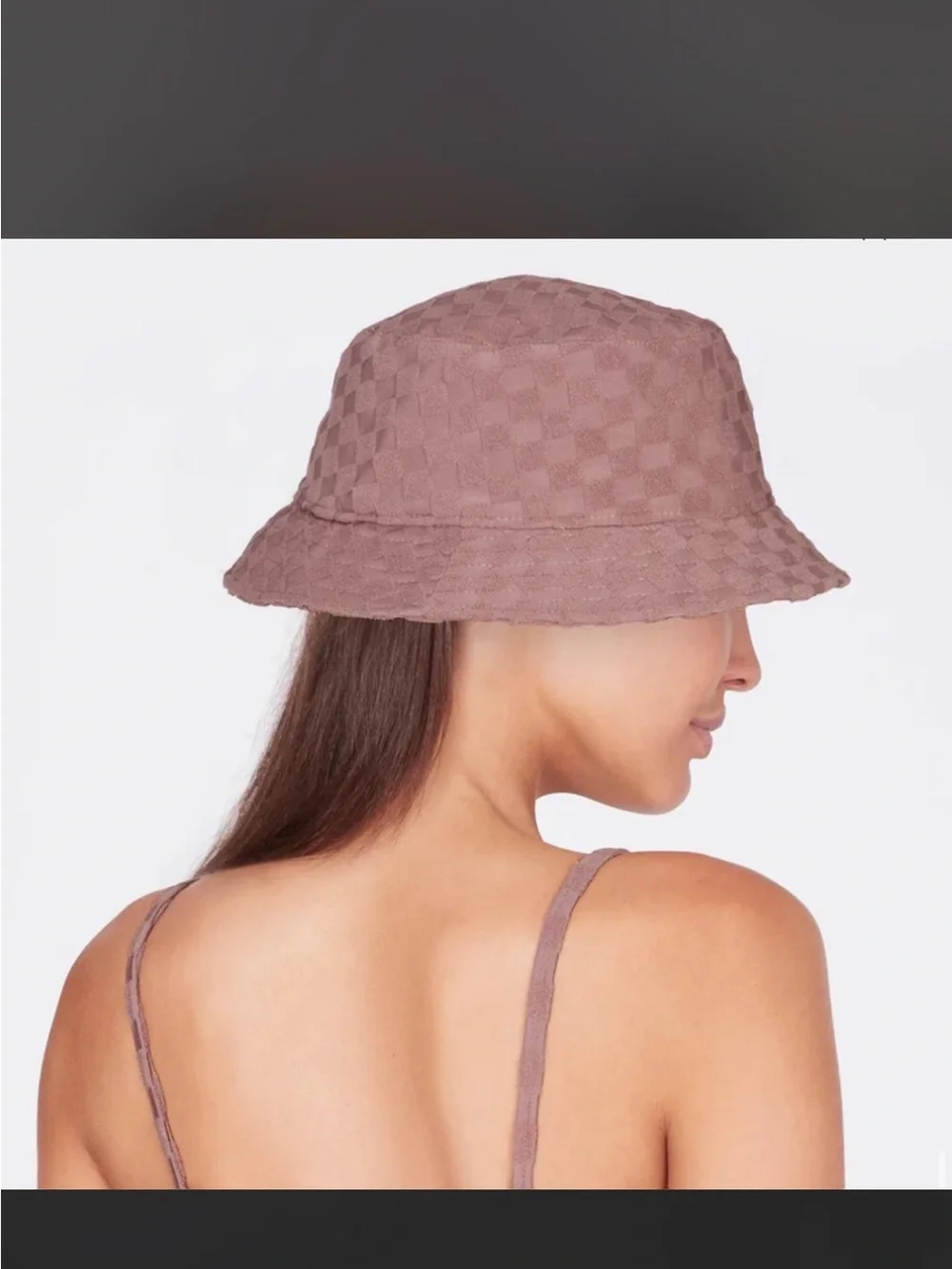 triangl swimwear Lavender Checkered Quilted Bucket Hat